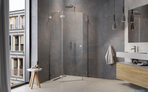 Radaway Essenza Pro Brushed Nickel Ptj kabina pięciokątna 90x100 lewa szczotkowany nikiel 10100000-91-01L/10100700-01-01