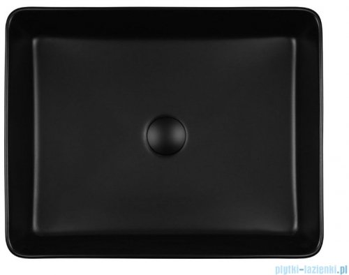 Oltens Forde umywalka 51x40,5 cm nablatowa prostokątna z powłoką SmartClean czarny mat 40803300