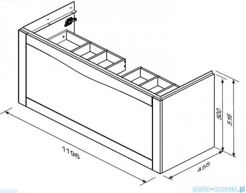 Oristo Skagen szafka z umywalką wisząca 119x50x45 piaskowy mat OR49-SD1S-120-10/UME-BD-120-91-D