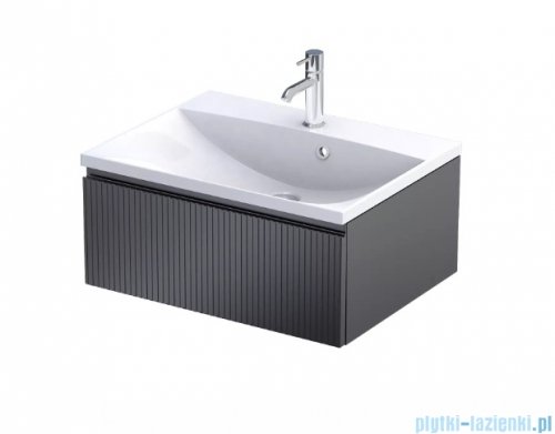 Oristo Brylant szafka podumywalkowa wisząca Ryflowana 60x25x45 czarny mat OR36-SD1S-60-8R