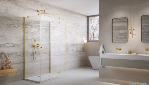Radaway Essenza Gold Kdj+S kabina 80x100x80cm prawa złoty połysk szkło przejrzyste 1384051-01-01/1385022-09-01R/1384051-01-01