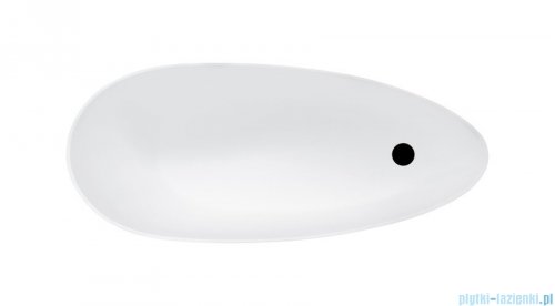 Besco Keya 165x70cm wanna biało-czarna wolnostojąca + syfon klik-klak czarny czyszczony od góry #WMD-165-KWB