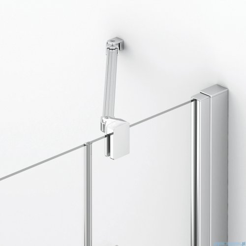 Ronal ANNEA AN13 Drzwi jednoczęściowe ze ścianką stałą w linii 80x200cm lewe srebrny połysk AN13G08005007