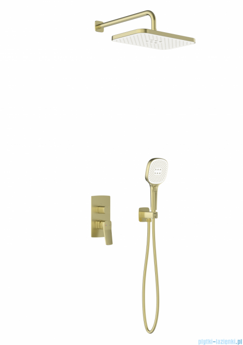 KFA MALAGA BRUSHED LIGHT GOLD podtynkowy zestaw prysznicowy z baterią 3 funkcyjną złoty szczotkowany 4529-501-31 