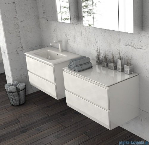 Oristo Brylant szafka podumywalkowa wisząca Ryflowana 80x25x45 czarny mat OR36-SD1S-80-8R