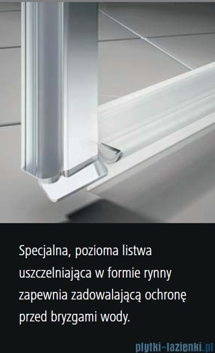 Kermi Osia Kabina prysznicowa 1 skrzydłowa lewa, szkło przezroczyste 80x100 cm OSSTL08020VPK/OSTWD10020VPK