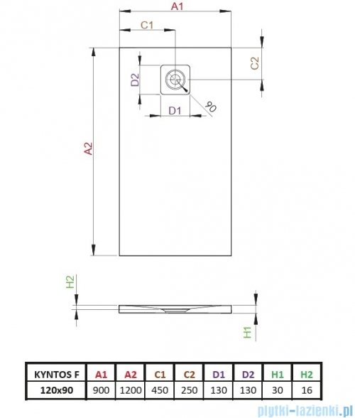 Radaway Kyntos F brodzik 120x90cm czarny HKF12090-54