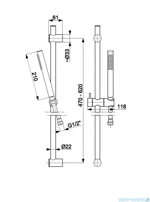 KFA MOZA PREMIUM ROSE GOLD zestaw prysznicowy punktowy miedź szczotkowana 841-225-34