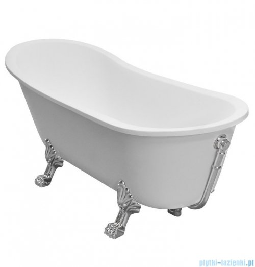 Besco Olaya Glam srebrna 160x68cm wanna owalna Retro + nogi złote #WAO-160-GSG
