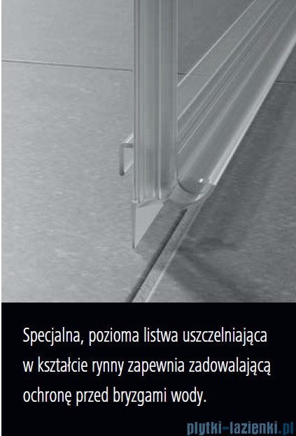 Kermi Nica drzwi przesuwne 2-częściowe z polem stałym lewe 120 cm NIL2L12020VPK