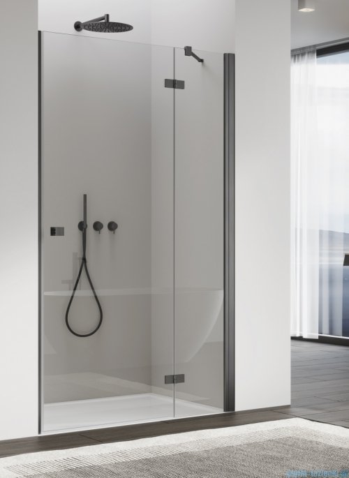 Ronal ANNEA AN13 Gunmetal szczotkowany Drzwi jednoczęściowe ze ścianką stałą w linii 110x200cm prawe grafit szczotkowany AN13D11002607