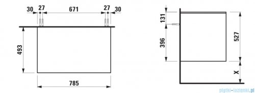Laufen LANI szafka pod umywalkę 78x49 cm biały mat H4043101122601