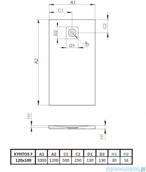 Radaway Kyntos F brodzik 120x100cm antracyt HKF120100-64