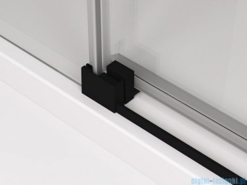 SanSwiss Cadura Black Line kabina Walk in 160cm lewa ze ścianką przesuwną profile czarny mat CAW2G1600607