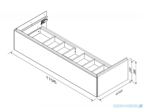 Oristo Etna Konsola podumywalkowa wisząca 120x45x25 dąb kamienny OR52-SD1S-120-78