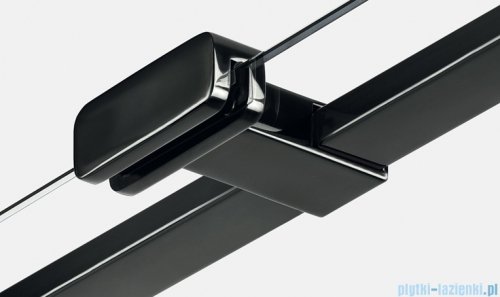 New Trendy Eventa Black Chrome drzwi wnękowe pojedyncze 110x200 cm przejrzyste lewe czarny połysk EXK-6133
