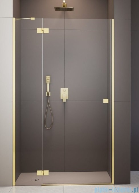 Radaway Essenza Gold Dwj drzwi wnękowe 100cm lewe złoty połysk/szkło przejrzyste 1385014-09-01L