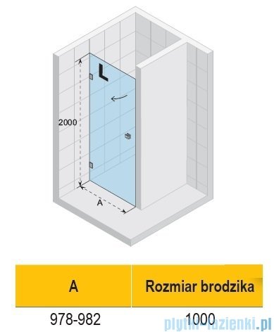 Riho Scandic NXT X101 drzwi prysznicowe czarne  lewe 98x200cm G001007121