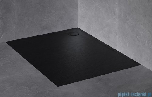 Omnires Stone brodzik prysznicowy prostokątny 90x120x3 cm czarny mat STONE90/120BL