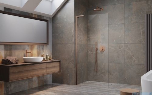 Radaway Modo SL II Brushed Copper kabina Walk-in 50x200 lewa szczotkowana miedź 10319054-93-01L