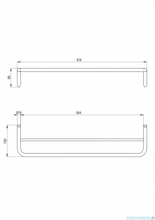  Deante SILIA Wieszak na ręcznik podwójny ścienny złoty szczotkowany ADI_R631