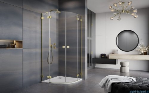 Radaway Essenza Pro Brushed Gold Pdd kabina 80x100cm szczotkowane złoto 10095080-99-01L/10095100-99-01R