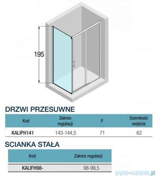 Novellini Kali PH+FH kabina 145x100 profile czarne KALIPH141-1H/KALIFH98-1H