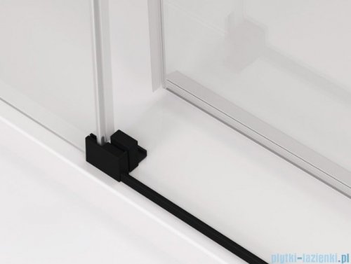 SanSwiss Cadura Black Line drzwi przesuwne 100cm jednoskrzydłowe prawe z polem stałym profile czarny mat CAE2D1000607