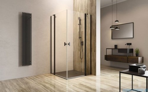 Radaway Nes 8 Black Kdd II kabina 90x90cm czarny mat/szkło przejrzyste 10085090-54-01L/10085090-54-01R