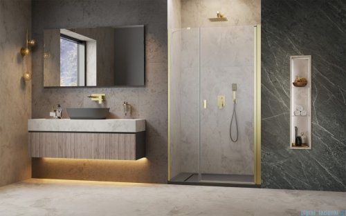 Radaway Nes Dws Brushed Gold drzwi wnękowe 120cm prawe szczotkowane złoto 10028120-99-01R