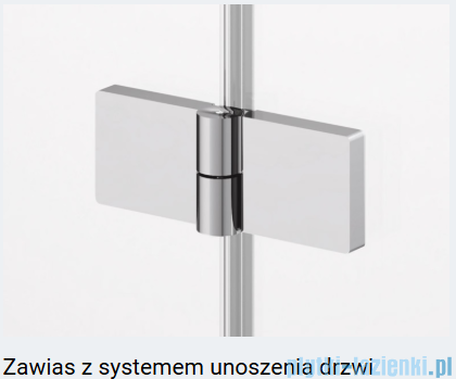 Ronal ANNEA AN13 Drzwi jednoczęściowe ze ścianką stałą w linii 75x200cm prawe nikiel szczotkowany AN13D07502507