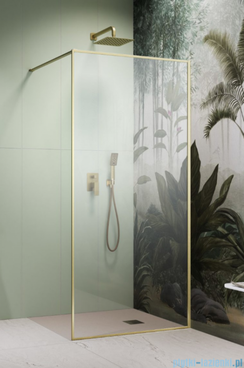 Radaway Modo F II Brushed Gold kabina Walk-in 150x201cm Szczotkowane Złoto  szkło przejrzyste 10409154-99-01