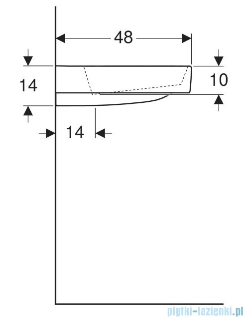 Geberit One CleanDrain Umywalka prostokątna 105x48cm KeraTect 505.045.00.1