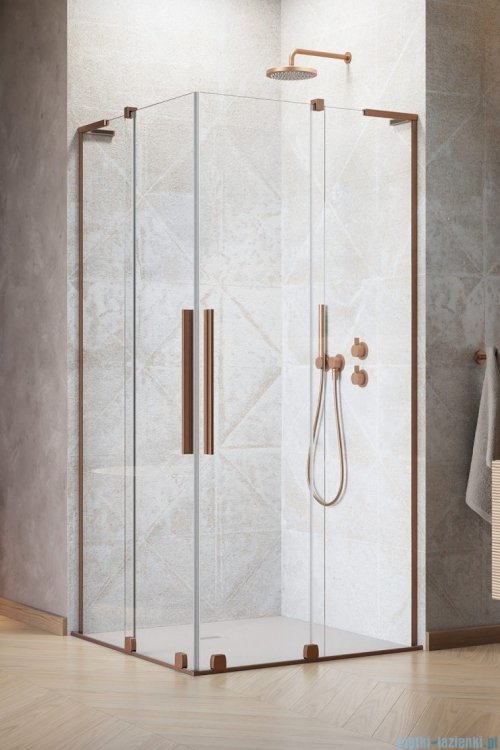 Radaway Furo SL Brushed Copper KDD kabina 100x100cm szczotkowana miedź 10305100-93-01L/10305100-93-01R