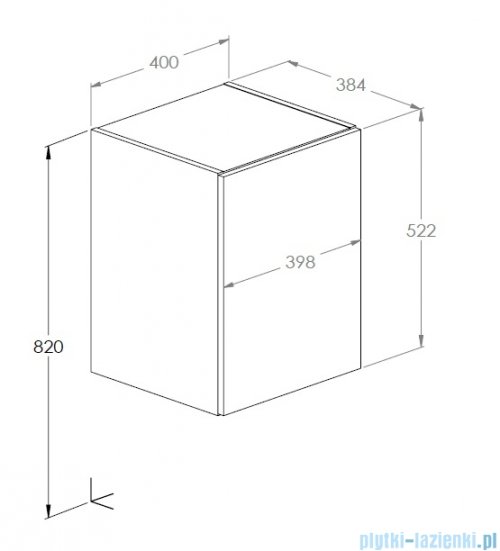 Roca Kwadro moduł boczny z drzwiami 40x38x53 cm DAB CANELA A857974808