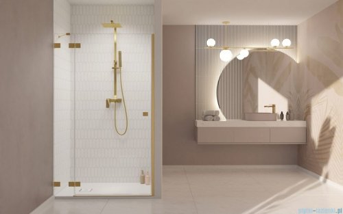 Radaway Essenza Pro Brushed Gold Dwj drzwi wnękowe 110cm lewe szczotkowane złoto 10099110-99-01L