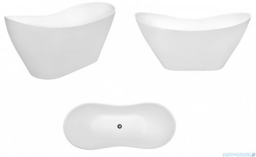 Besco zestaw wanna wolnostojąca Viya 160x70cm + bateria Decco czarna #WMD-160-V/BW-D-CZ