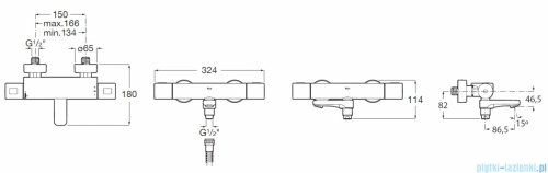 Roca T-1000 bateria wannowa termostatyczna Chrom  A5A1E2EC00