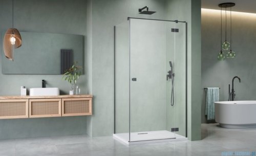 Radaway Essenza Kdj Brushed GunMetal kabina 90x70cm prawa szczotkowany grafit 1385044-92-01R/1384048-01-01