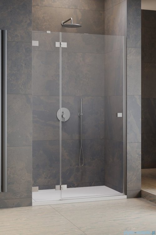 Radaway Essenza Pro Brushed Nickel Dwj drzwi wnękowe 90cm lewe szczotkowany nikiel 10099090-91-01L