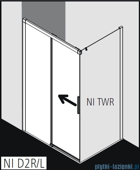 Kermi Nica drzwi przesuwne 2-częściowe z polem stałym lewe 120 cm NID2L12020VPK