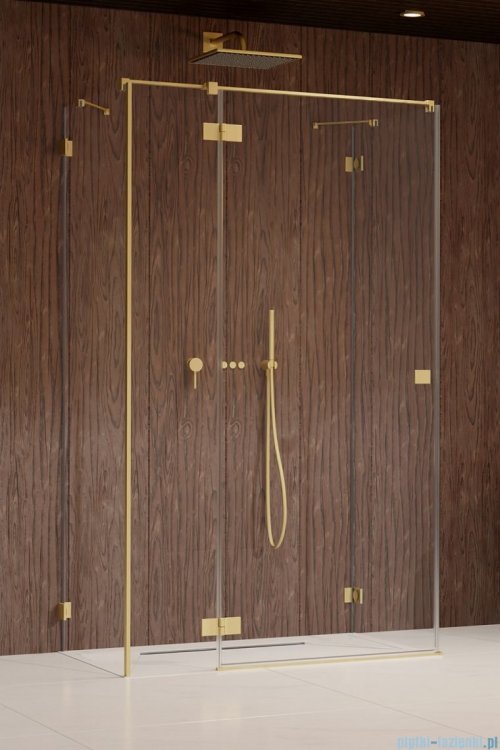 Radaway Essenza Pro Brushed Gold Kdj+S kabina 75x80x75cm lewa szczotkowane złoto 10097380-99-01L/10098075-01-01/10098075-01-01
