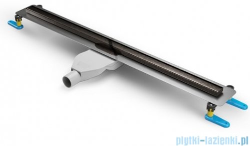 New Trendy Visio Slim Gunmetal odpływ liniowy z rusztem szczotkowanym w kolorze grafit 90x3,2 cm OL-0094