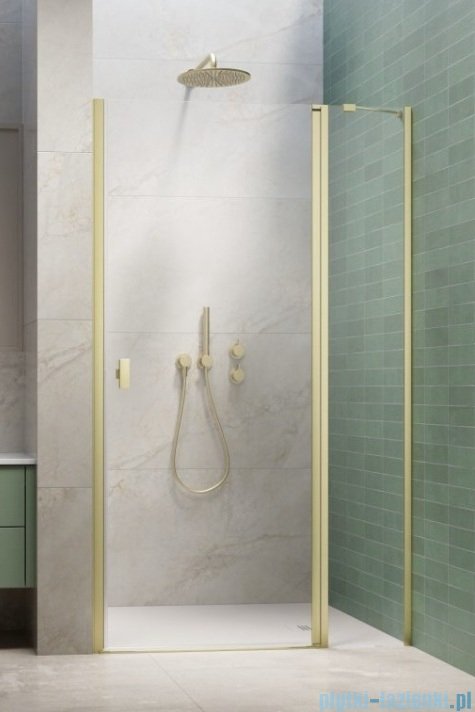 Radaway Nes Brushed Light Gold Dwj II Drzwi wnękowe 90cm prawe szczotkowane jasne złoto szkło przejrzyste 10036090-98-01R