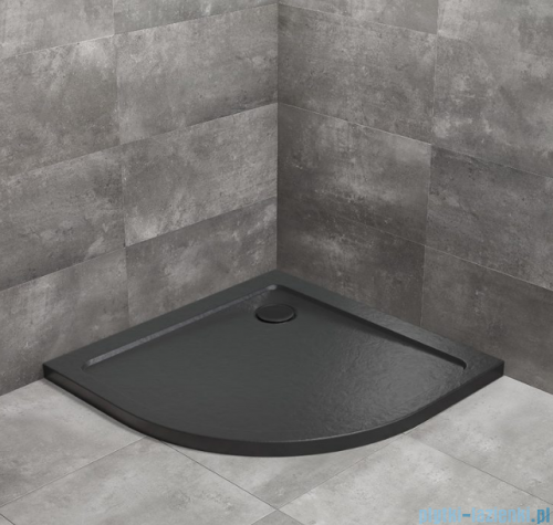 Radaway Doros A Stone brodzik półokrągły 90x90cm czarny SDRA9090-01-54S