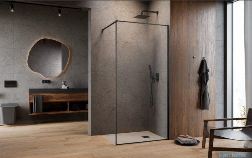 Radaway Modo F II Brushed GunMetal kabina Walk-in 50x201cm Szczotkowany Grafit szkło przejrzyste 10409054-92-01