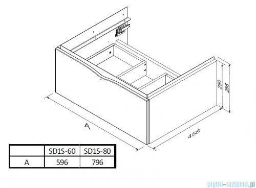 Oristo Siena szafka podumywalkowa wisząca 80x25x45cm szaroniebieski mat OR45-SD1S-80-16