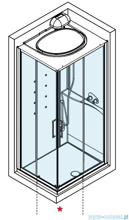 Novellini Eon standard kabina prostokątna 100x80 prawa EONA100DT-1AK
