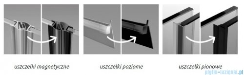 Radaway Idea Black Dwj drzwi wnękowe 135cm lewe czarny mat/szkło przejrzyste 387024-54-01L