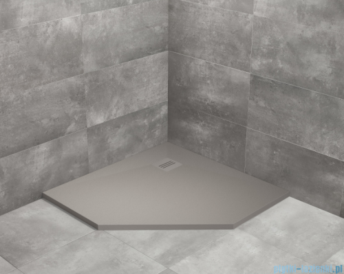 Radaway Kyntos PT  brodzik pięciokątny 90x90x3cm cemento HKPT9090-74